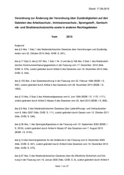 Entwurf einer Verordnung zur Änderung der