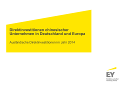 Direktinvestitionen chinesischer Unternehmen in Deutschland