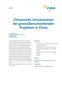 Chinesische Umsatzsteuer bei grenzüberschreitenden
