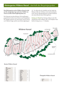Klettergarten Wilderer Kanzel – oberhalb des Bergsteigergrabes