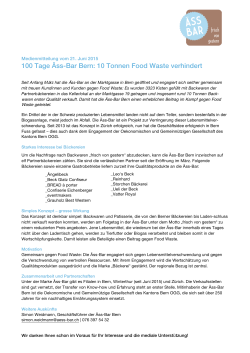 100 Tage Äss-Bar Bern: 10 Tonnen Food Waste verhindert
