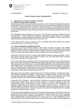 Hongkong Wirtschaftsbericht 2015