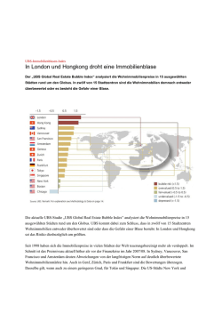 In London und Hongkong droht eine Immobilienblase