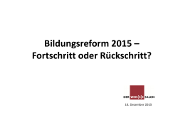 Stefan_Hopmann_Bildungsreform 2015 - Fortschritt oder