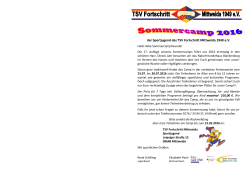 Anmeldeformular Sommercamp 2016