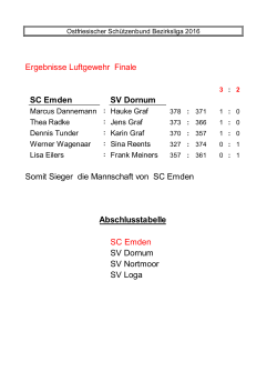 Ergebnisse Luftgewehr Finale SC Emden SV Dornum Somit Sieger