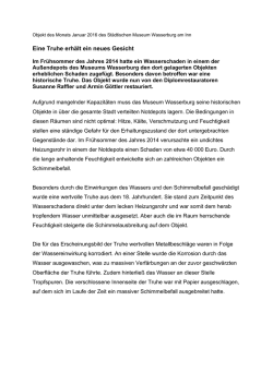 Eine Truhe erh&auml;lt ein neues Gesicht
