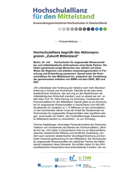 Hochschulallianz begr&uuml;&szlig;t das Aktionspro