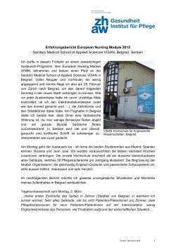 Erfahrungsbericht European Nursing Module 2015