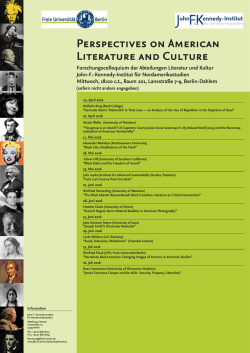 Perspectives on American Literature and Culture