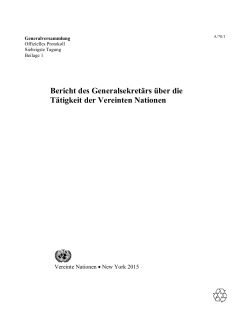 Bericht des Generalsekretärs über die Tätigkeit der Vereinten