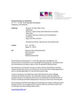 47° 73` | 12° 88` Künstlergruppe Breitengrad 9 Nationen, 26 Positionen