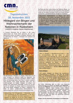 Tagesexkursion 28. November 2015 Hildegard von Bingen und