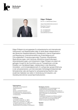 Edgar Philippin Edgar Philippin ist vorzugsweise f&uuml;r schweizerische