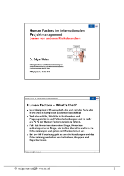 Human Factors im internationalen