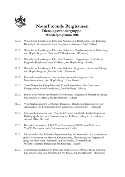 Dienstagswanderungen 2016