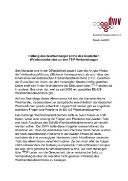 Haltung des W&uuml;rttemberger sowie des Deutschen