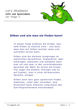 Info und Spielideen Folge 3