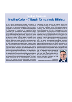 Bobkas Business Meeting Codex – 7 Regeln für maximale Effizienz