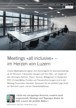 Meetings «all inclusive» – im Herzen von Luzern