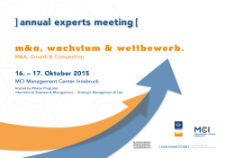 annual experts meeting - MCI Management Center Innsbruck