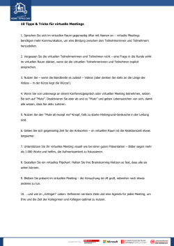 10 Tipps & Tricks für virtuelle Meetings