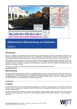 Elektronische Überwachung von Schienen. ESAH-F.