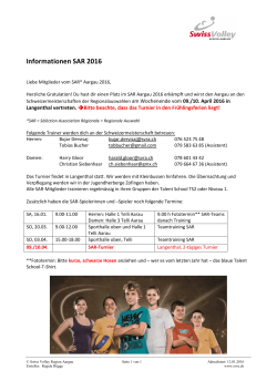 Informationen SAR 2016 - Regionaler Volleyballverband Aargau