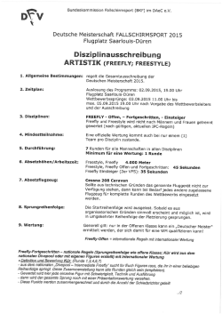 Disziplinausschreibung ARTISTIK DM 2015