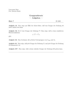 Gruppentheorie &mdash; Aufgaben