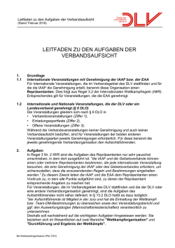 Leitfaden zu den Aufgaben der Verbandsaufsicht