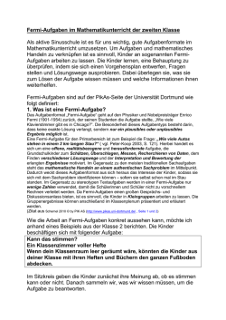 Fermi-Aufgaben im Mathematikunterricht der zweiten Klasse Als
