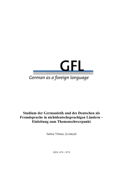 Studium der Germanistik und des Deutschen als - GFL