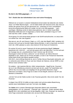 Du bist in die H&ouml;lle gegangen