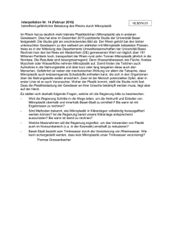 Interpellation Nr. 14 (Februar 2016) betreffend gef&auml;hrlicher