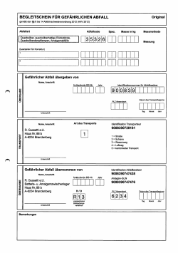 BEGLEITSCHEIN FÜR GEFÄHRLICHEN ABFALL 3 5 3 2 6