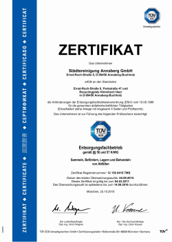 zertifikat - Städtereinigung Annaberg