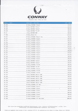 Prijslijst conway 2016