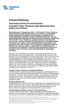 Pressemitteilung - Fresenius Kabi Deutschland GmbH