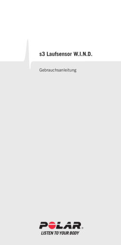Polar s3 Laufsensor WIND Gebrauchsanleitung