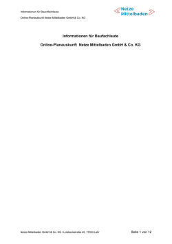 Informationen f&uuml;r Baufachleute - Netze Mittelbaden GmbH & Co. KG