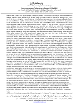 Zusammenfassung Freitagsansprache vom 04 Mrz 2016 Š Š Š Š Š ž
