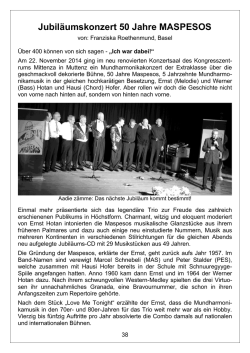 Jubil&auml;ums-Konzert 50 Jahre Maspesos