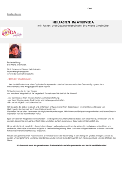 heilfasten im ayurveda - Mani
