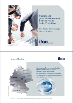 Flexible und gesundheitsbewusste Schichtsysteme in der Produktion