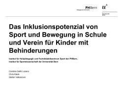 Das Inklusionspotenzial von Sport und Bewegung in Schule und