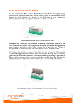 Bayer: Neue Verpackung für Aspirin