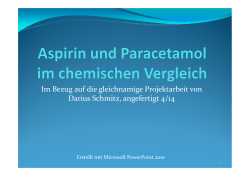 Aspirin und Paracetamol im chemischen Vergleich