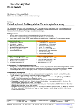 Merkblatt Antikoagulation und Thrombozytenhemmung