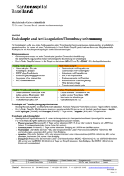 Merkblatt Antikoagulation und Thrombozytenhemmung